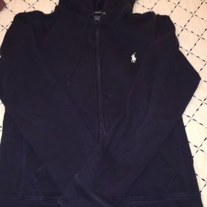 Navy Polo zip up hoodie